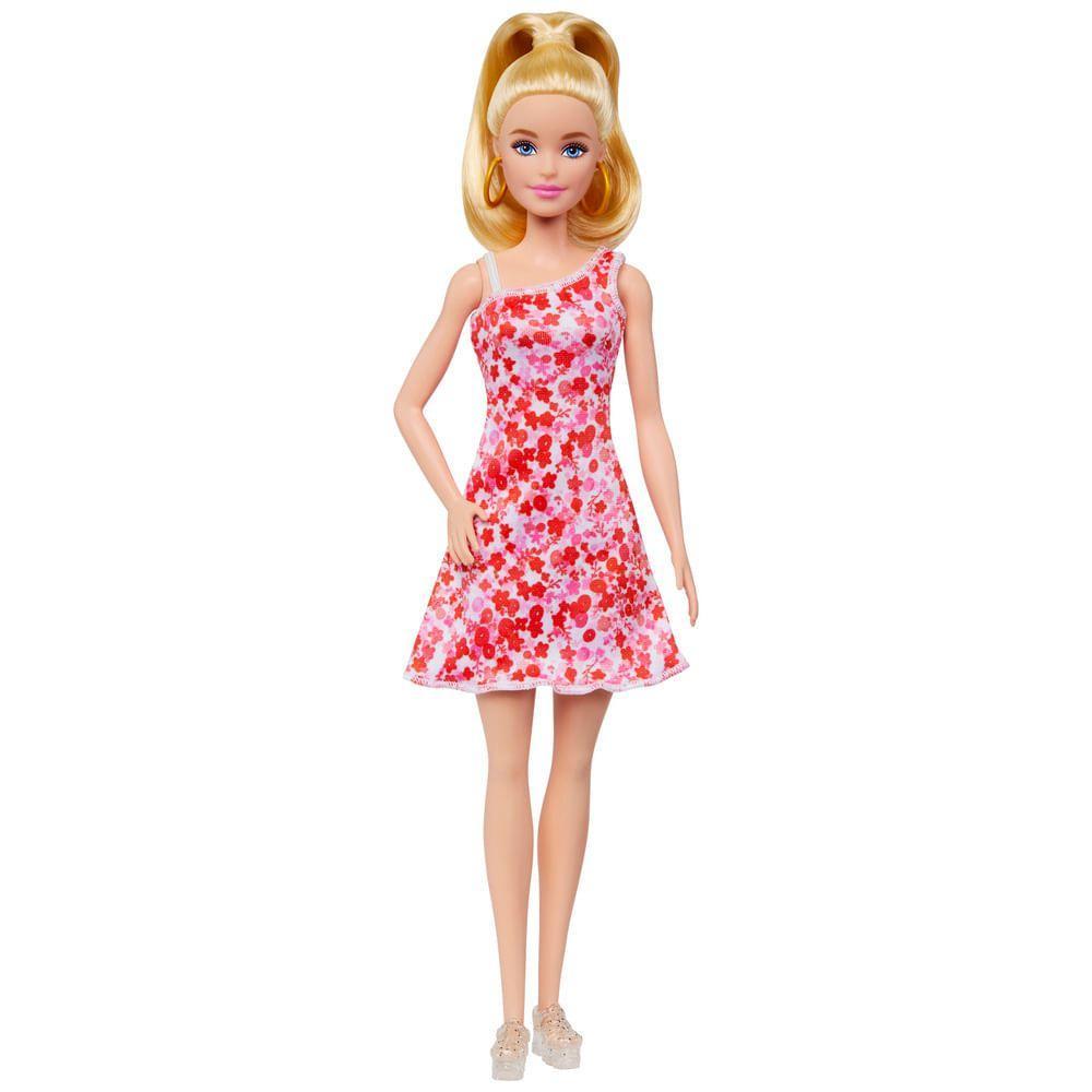 Barbie Fashionista Vestido de Flor Vermelha - Mattel - 1