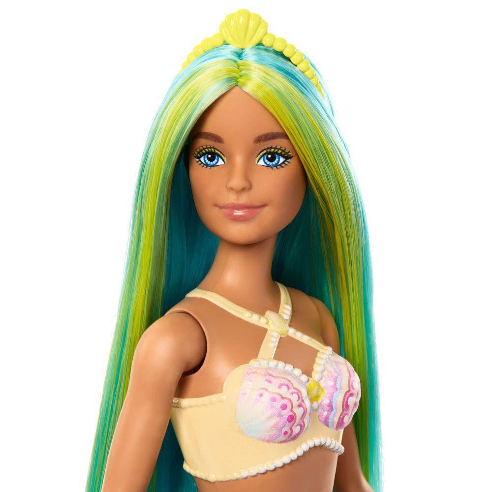 Barbie Fantasia Sereia com Cabelo Azul e Amarelo - Mattel - 4