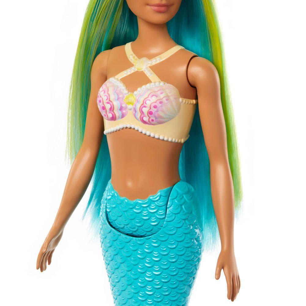 Barbie Fantasia Sereia com Cabelo Azul e Amarelo - Mattel - 5