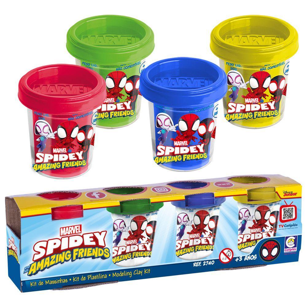 Kit Massinha Spidey Amigos 4 Potes - Cotiplás - 1