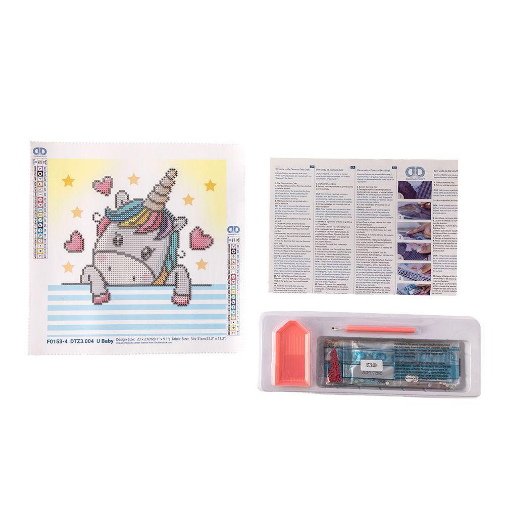 Diamond Dotz Unicórnio Baby 2 com 2000 Dotz - Fun Divirta-se - 2