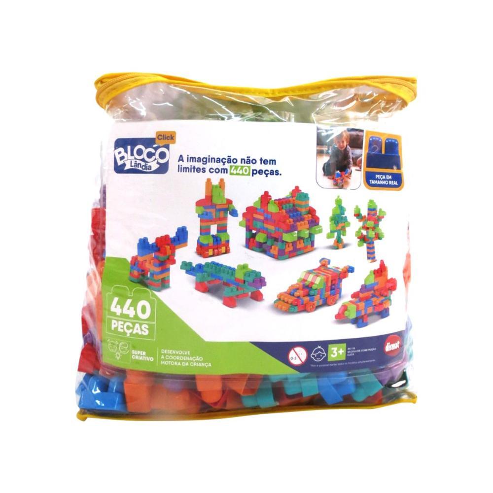 Sacola Construção Blocolândia Click 440 Peças - Dismat - 1