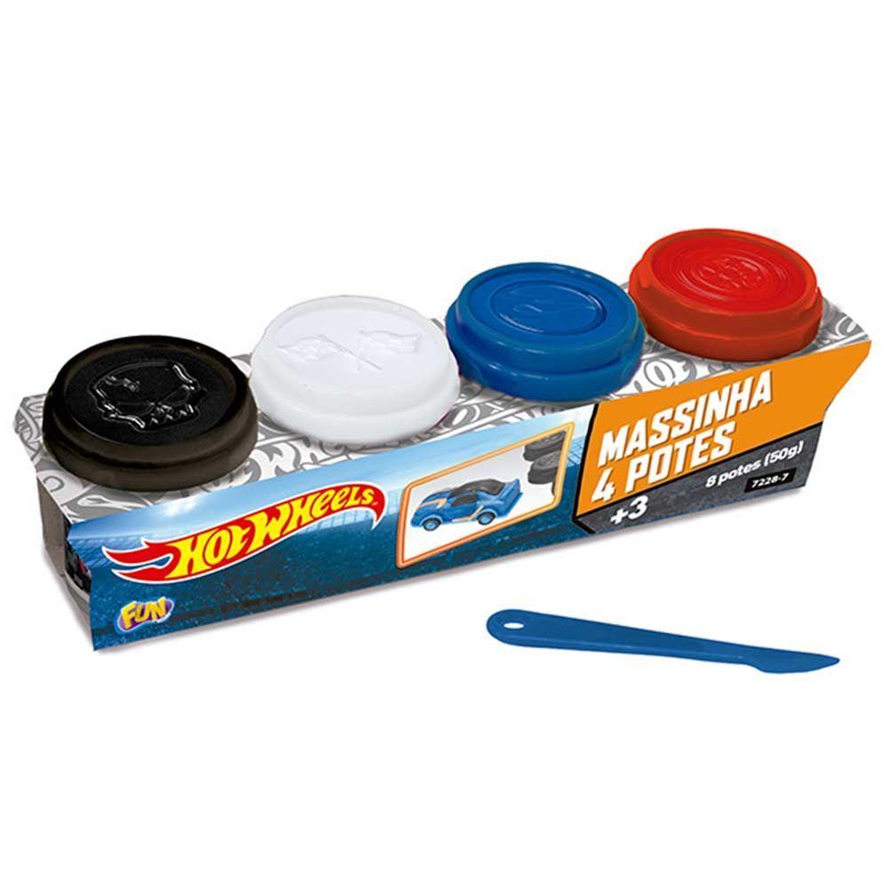 Hot Wheels Kit De Massinhas Com 4 Potes - Fun Divirta-se - 6