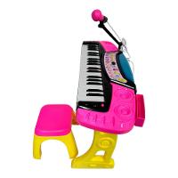 Barbie Teclado com Microfone e Banquinho - Fun Divirta-se