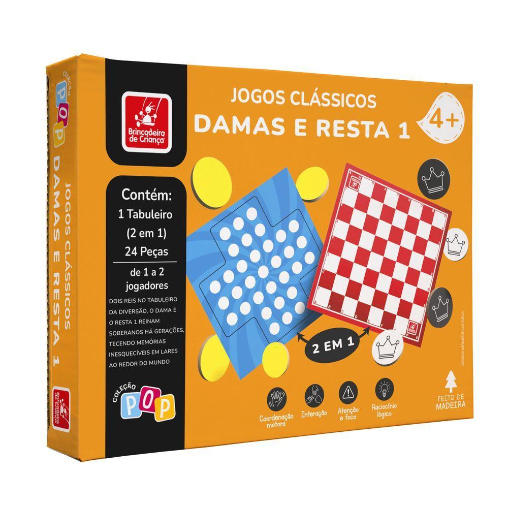 Jogo Dama e Resta 1 Coleção Pop - Brincadeira de Criança - 1