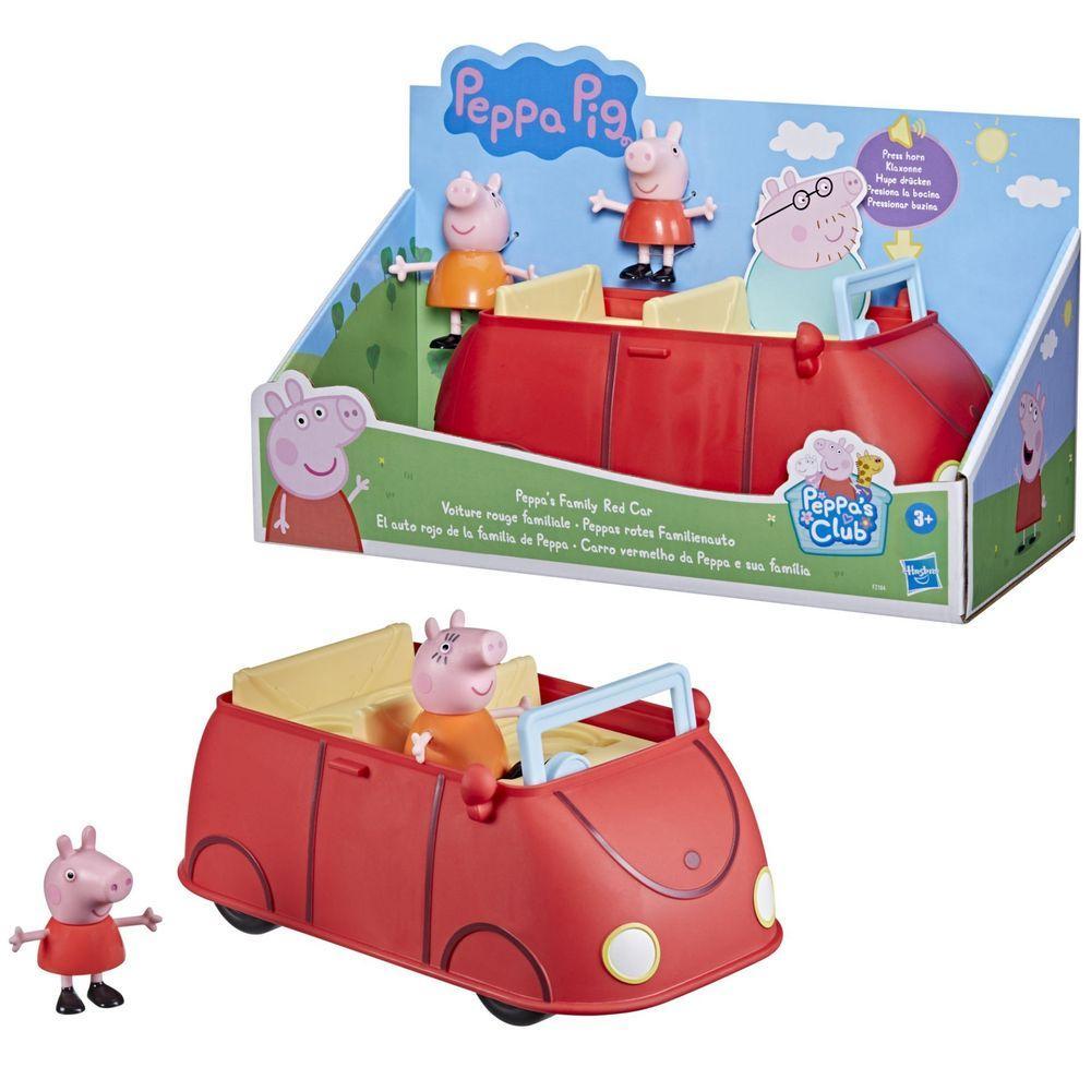 Peppa Pig com Veículo Carro Vermelho e Sua Família - Hasbro - 1