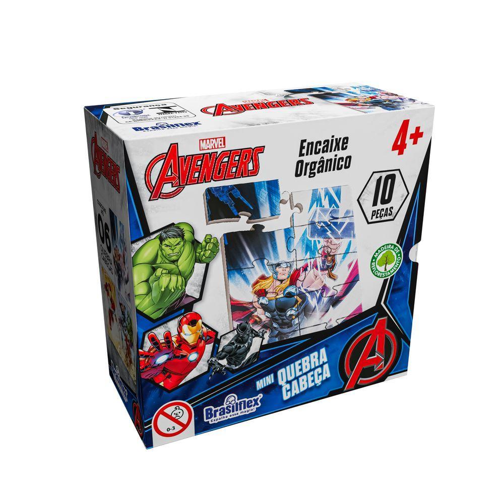 Mini Quebra-Cabeça Avengers Madeira Display com 6 - Pais e Filhos - 2