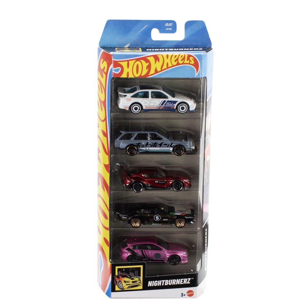 Hot Wheels Pacote 5 Veículos Nightburnerz - Mattel - 1