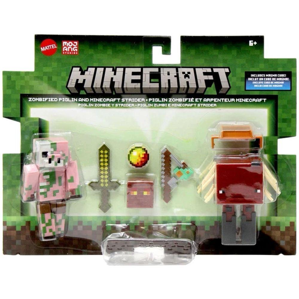 Minecraft Vanilla Piglin Zumbi e Stride - Mattel - 1