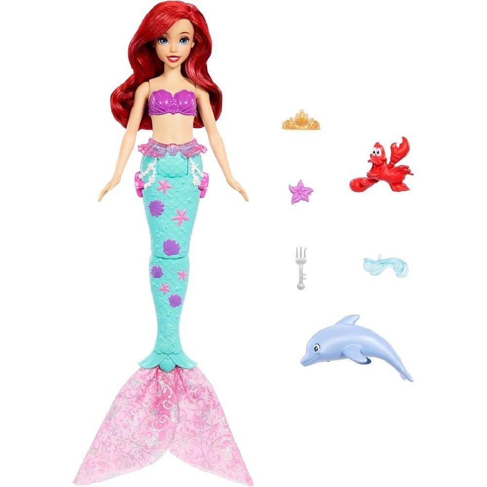 Disney Princesa Ariel com Golfinho e Sebastian - Mattel - 2
