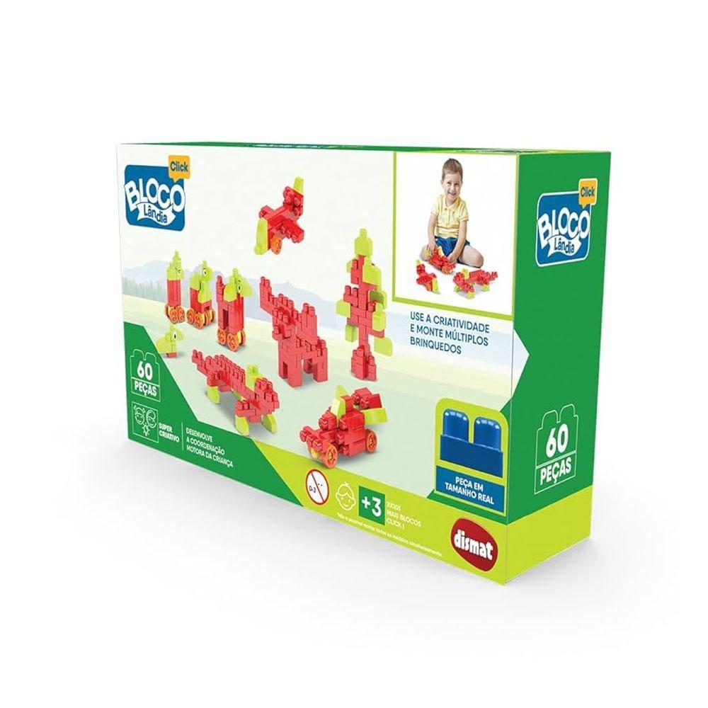 Mais Blocos Blocolândia Click 60 Peças - Dismat - 1