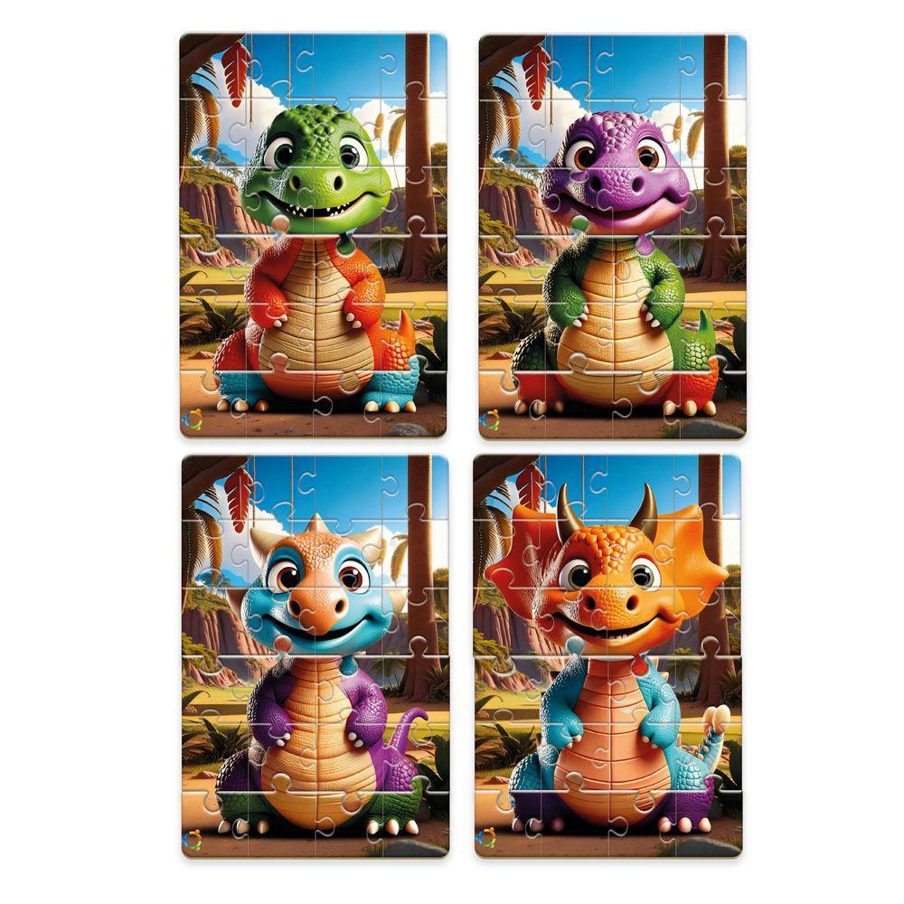 Quebra-Cabeça 4 em 1 Dino Mix 96 Peças - Pais e Filhos - 2