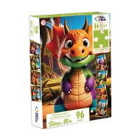 Quebra-Cabeça 4 em 1 Dino Mix 96 Peças - Pais e Filhos - 1