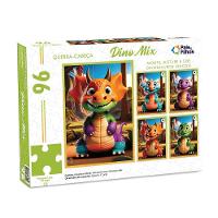 Quebra-Cabeça 4 em 1 Dino Mix 96 Peças - Pais e Filhos - 3
