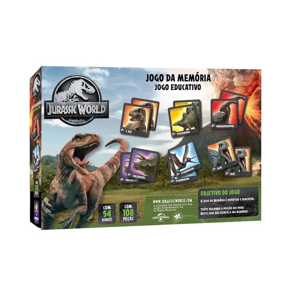Jogo Memória Jurassic World 108 Peças - Mimo - 3