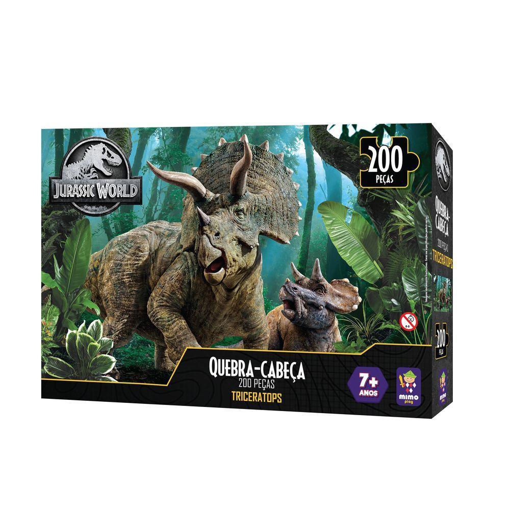 Quebra-Cabeça Triceratops Jurassic World 200 Peças - Mimo - 1