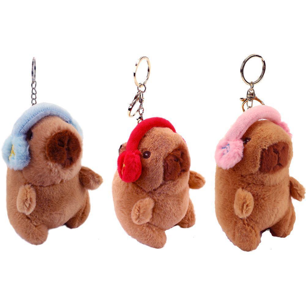 Chaveiro de Pelúcia Capivara com Fone Rosa - BBR Toys - 2