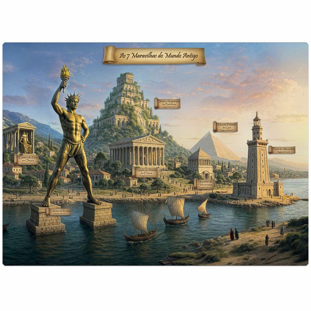 Quebra-Cabeça 1000 Peças 7 Maravilhas Mundo Antigo - Toyster - 2