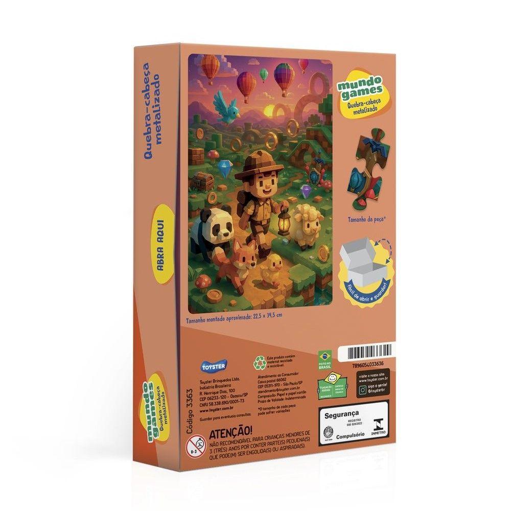 Quebra-Cabeça 100 Peças Mundo Games Metalizado - Toyster - 4