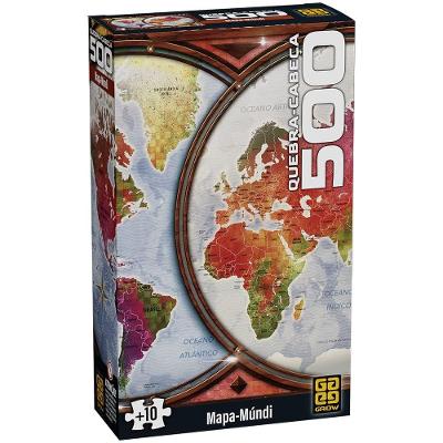 Quebra-Cabeça 500 peças Mapa-Múndi - Grow