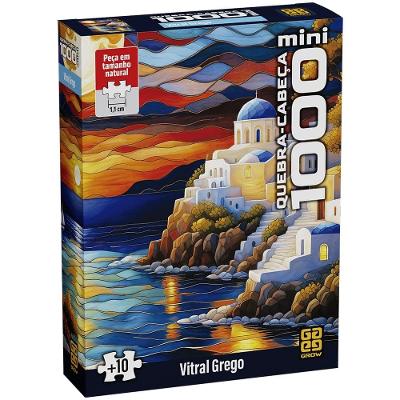 Quebra-Cabeça 1000 peças Vitral Grego - Grow