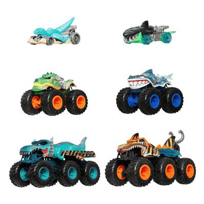 Monster Trucks Kit 6 Carrinhos Sharks vs Dinos - Mattel