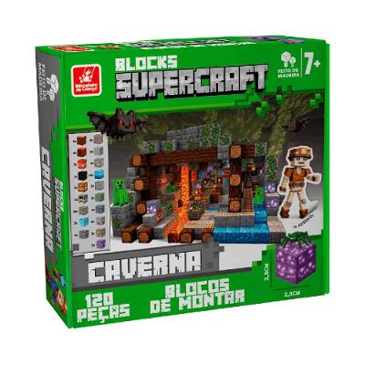 Supercraft Blocos de Montar Caverna - Brincadeira de Criança