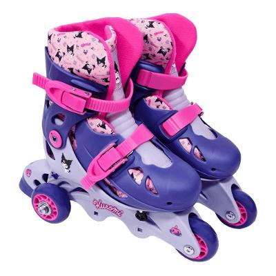 Hello Kitty Kuromi Patins Ajustável 29 a 32 com Kit de Segurança - Fun Divirta-se