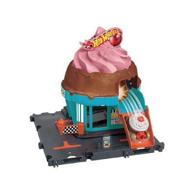 Hot Wheels City Pista Downtown Ice Cream Swirl - Mattel