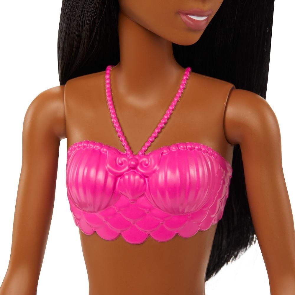 Barbie Sereia Morena com Cauda Roxa - Mattel - 4