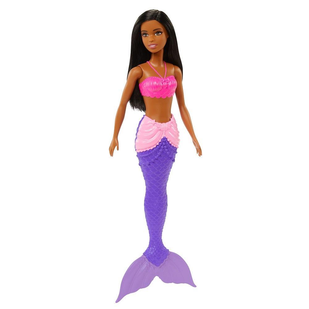 Barbie Sereia Morena com Cauda Roxa - Mattel - 6