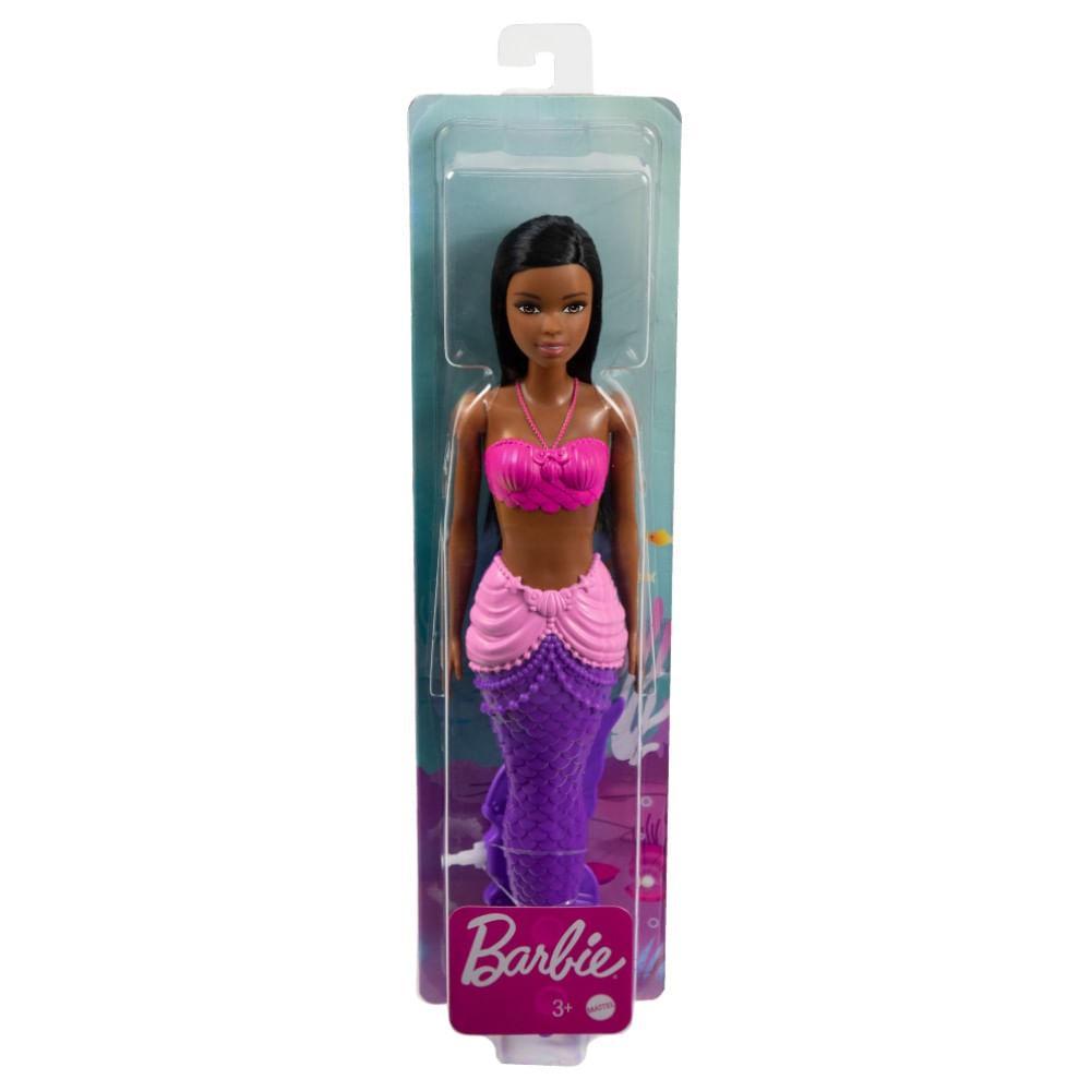 Barbie Sereia Morena com Cauda Roxa - Mattel - 7