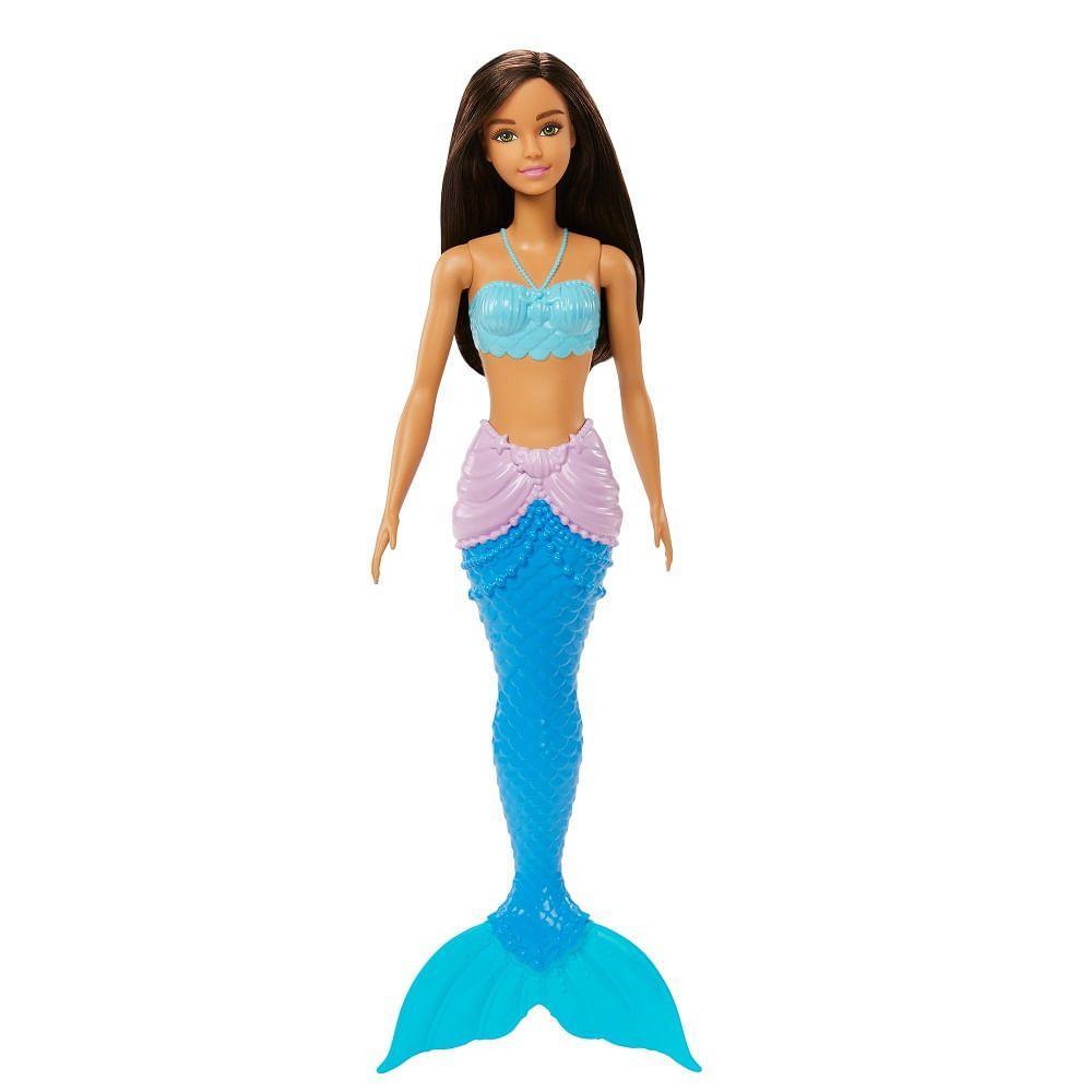 Barbie Sereia Morena com Cauda Azul - Mattel - 7