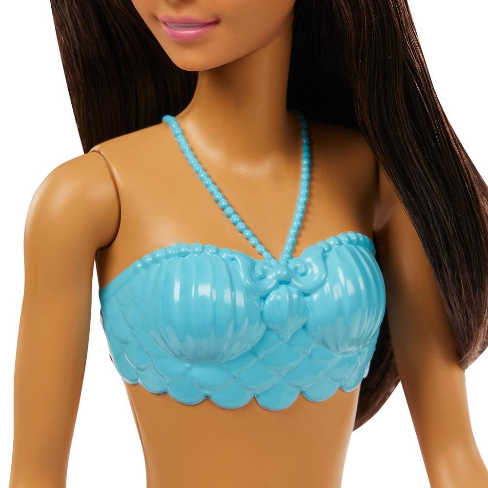 Barbie Sereia Morena com Cauda Azul - Mattel - 3