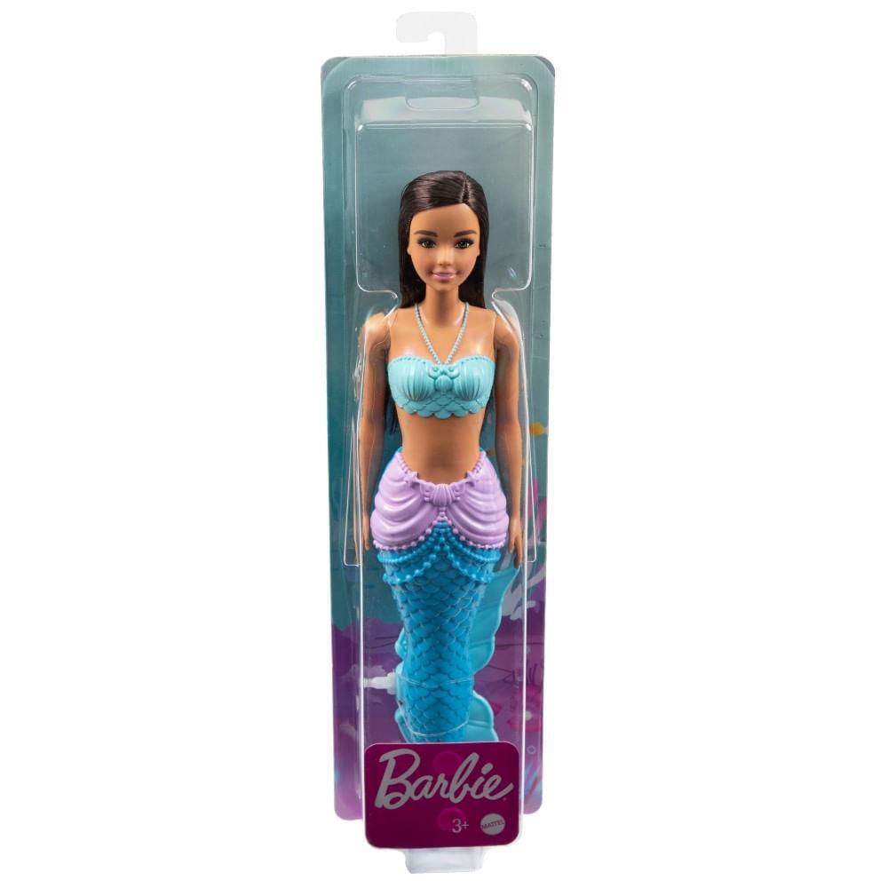 Barbie Sereia Morena com Cauda Azul - Mattel - 6