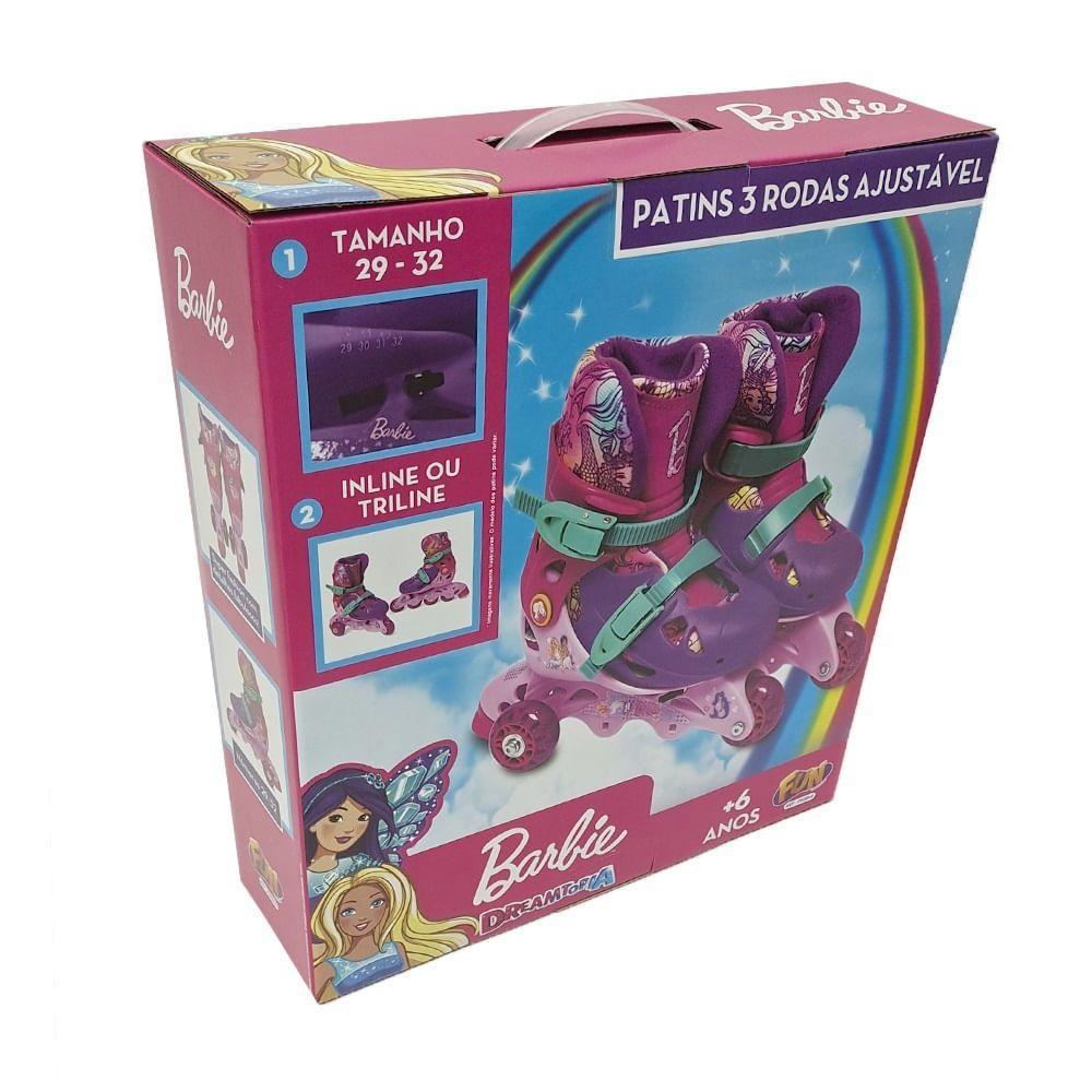 Barbie Patins Ajustável 3 Rodas 29 a 32 - Fun Divirta-se - 8