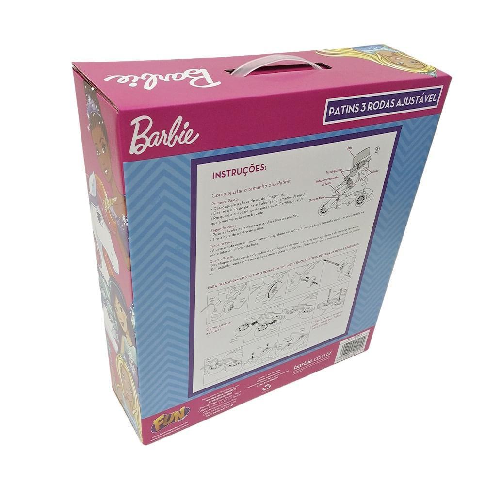 Barbie Patins Ajustável 3 Rodas 29 a 32 - Fun Divirta-se - 3
