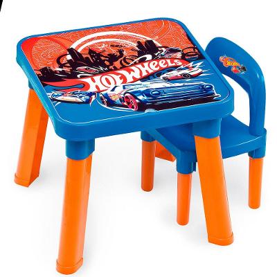 Mesa Com Cadeira Hot Wheels - Fun Divirta-se