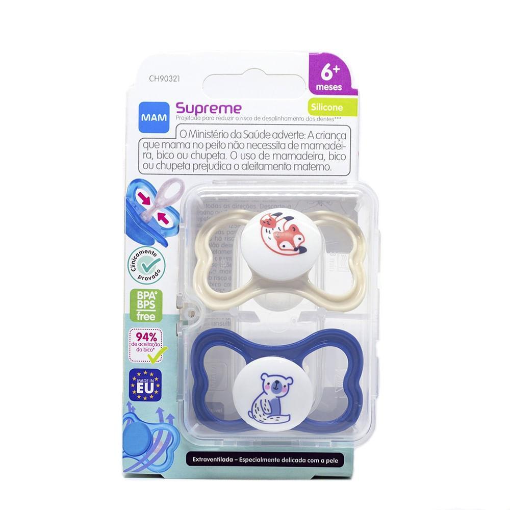 Chupeta Supreme 6+ Meses Embalagem Dupla Azul - Mam Baby - 2