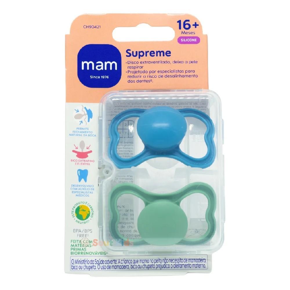 Chupeta Supreme 16+ Meses Embalagem Dupla Azul - Mam Baby - 2