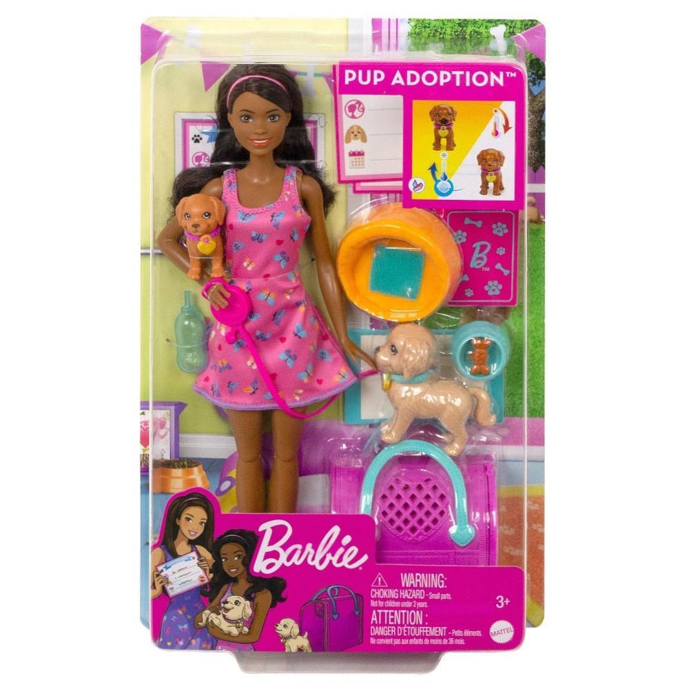 Barbie Conjunto Adota Cachorrinhos Morena - Mattel - 5