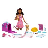 Barbie Conjunto Adota Cachorrinhos Morena - Mattel - 1