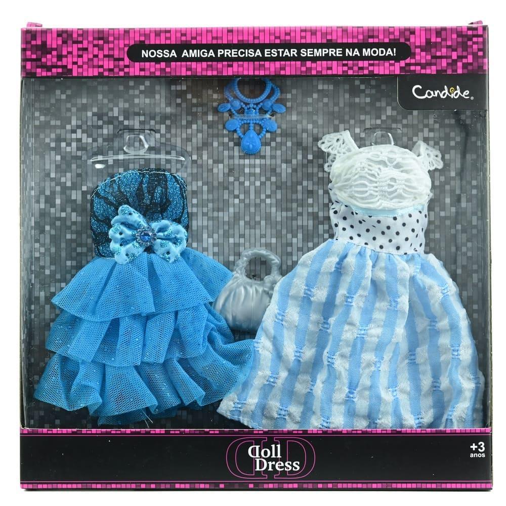 Vestido para Boneca Kit 2 Looks Azul - Candide - 1