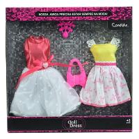 Vestido para Boneca Kit 2 Looks Vermelho e Amarelo - Candide - 9
