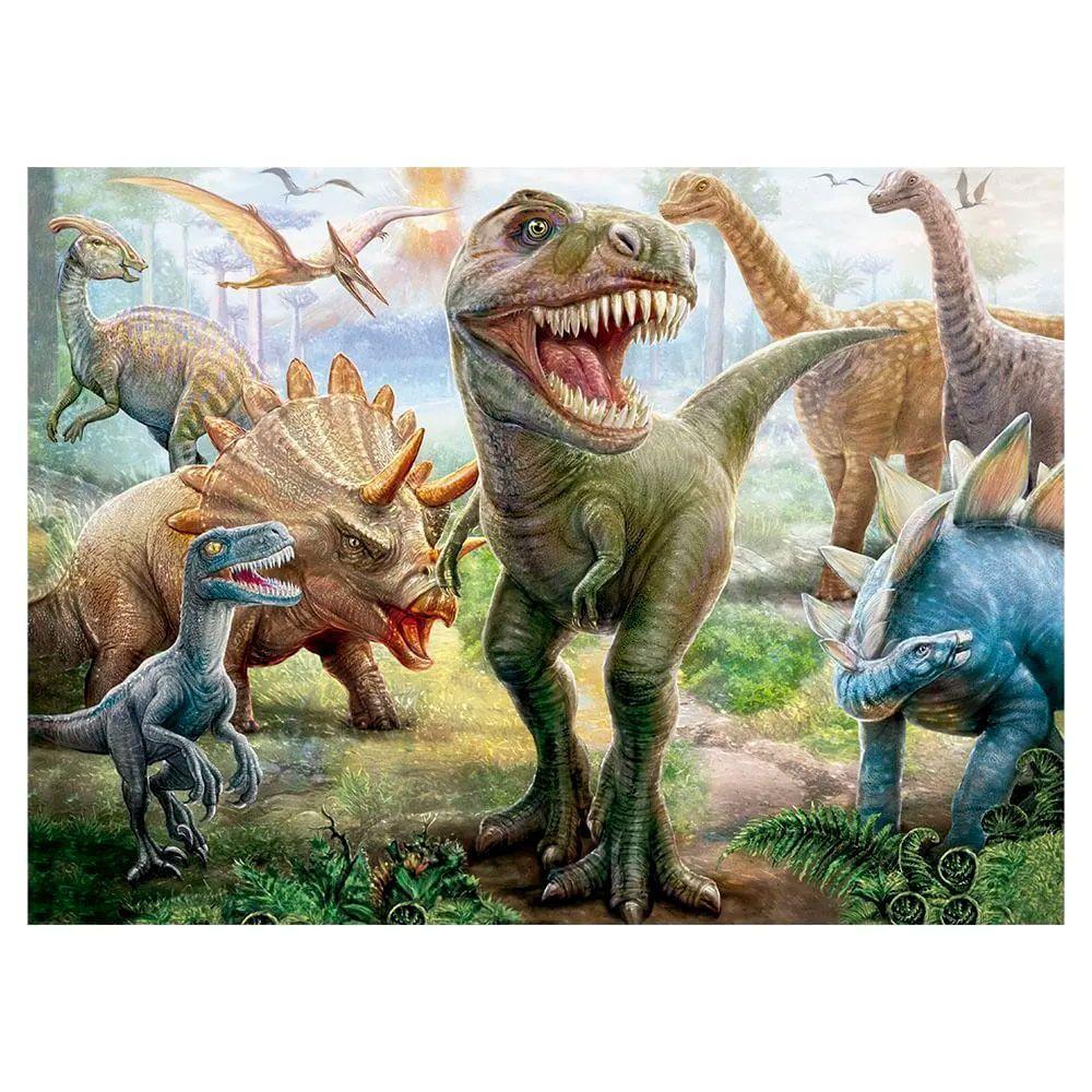 Quebra-Cabeça Dinossauros 100 Peças - Grow - 3