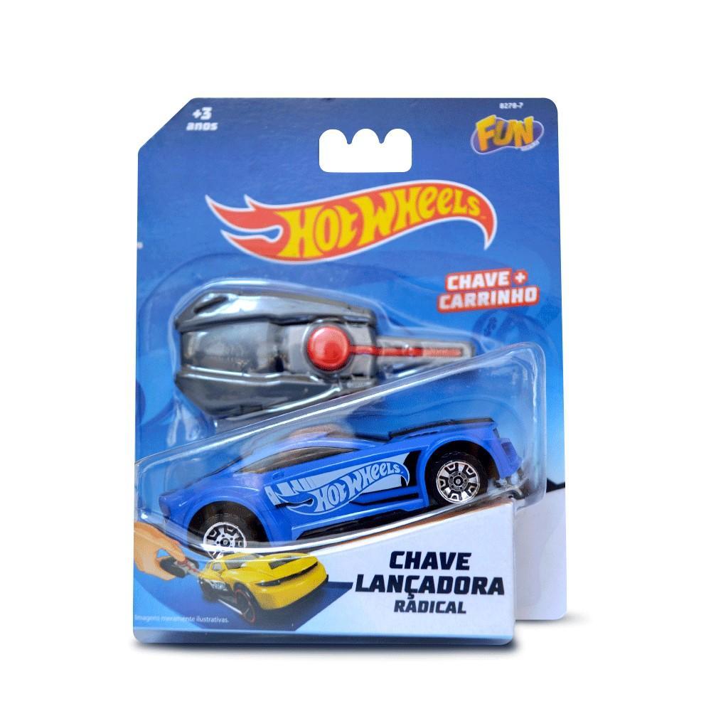 Carro Hot Wheels com Chave Lançador Azul - Fun Divirta-se - 10