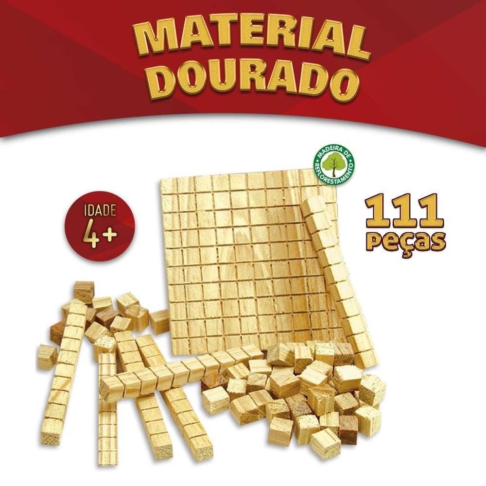 Material Dourado com 111 Peças Madeira - Pais e Filhos - 6