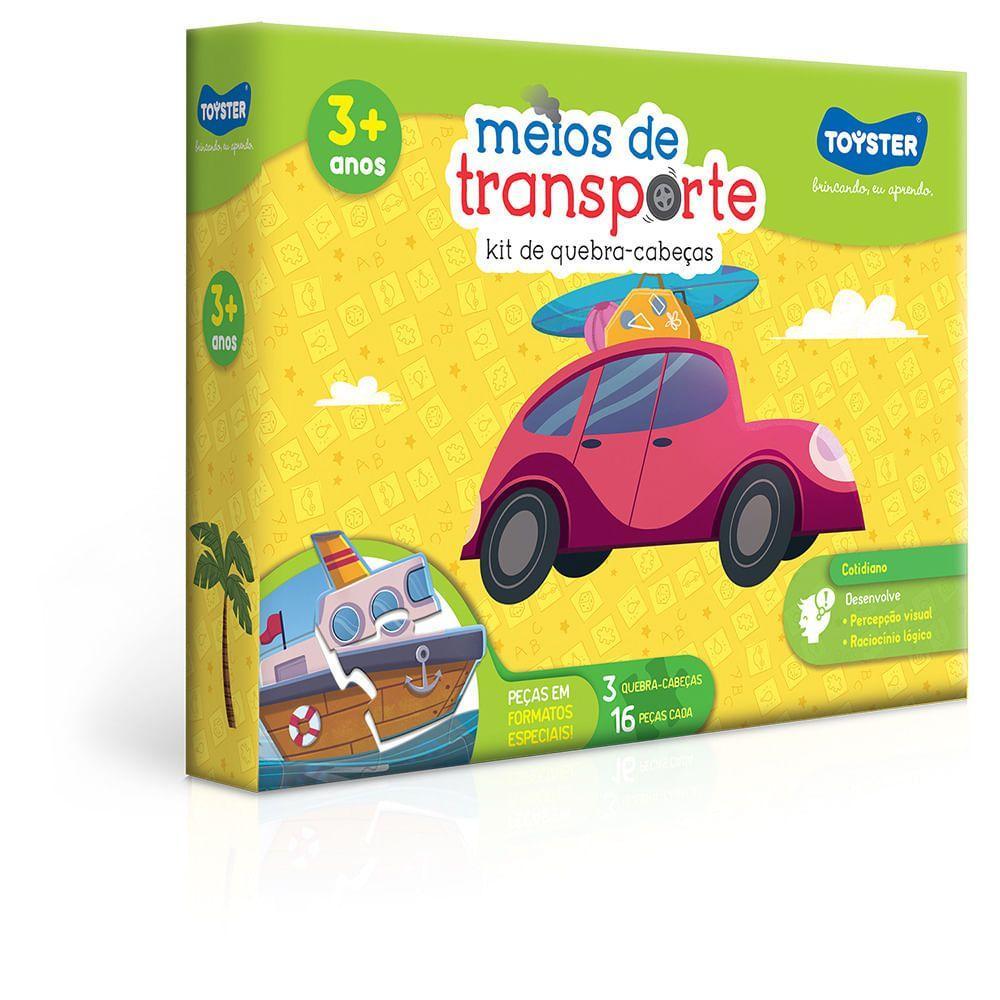 Kit 3 Quebra-Cabeças Meios de Transporte - Toyster - 7