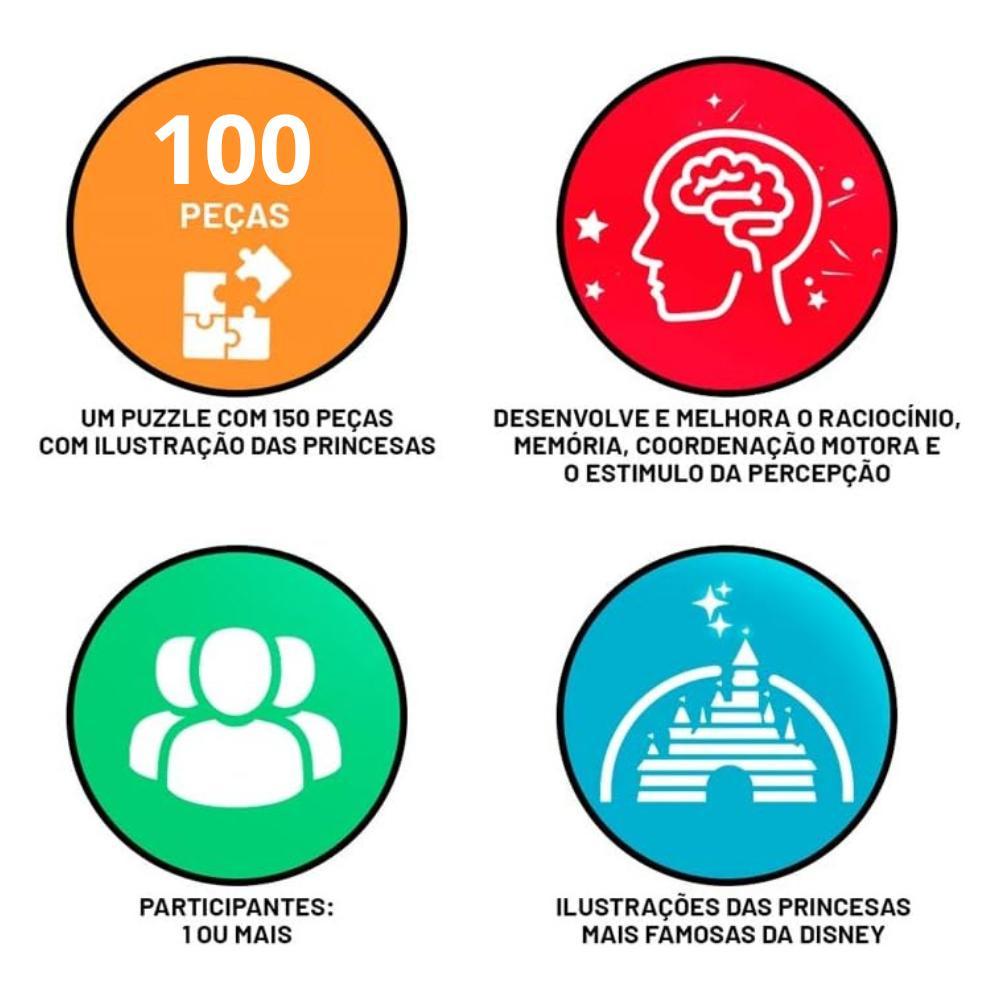 Quebra-cabeça Princesas 100 Peças - Grow - 7