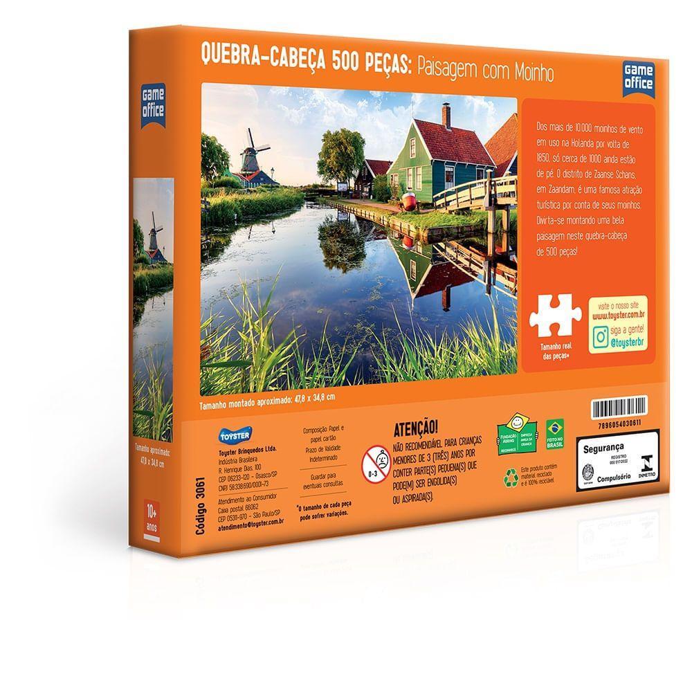 Quebra-Cabeça Paisagem com Moinho 500 Peças - Toyster - 10